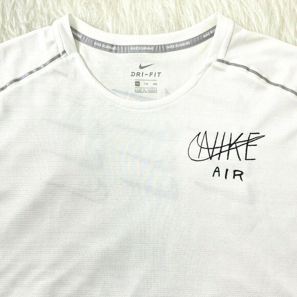 NIKE AIR Dri-Fit Mens size XXL Short Sleeve Crew Neck Training T Shirt White NEW - Picture 4 of 12